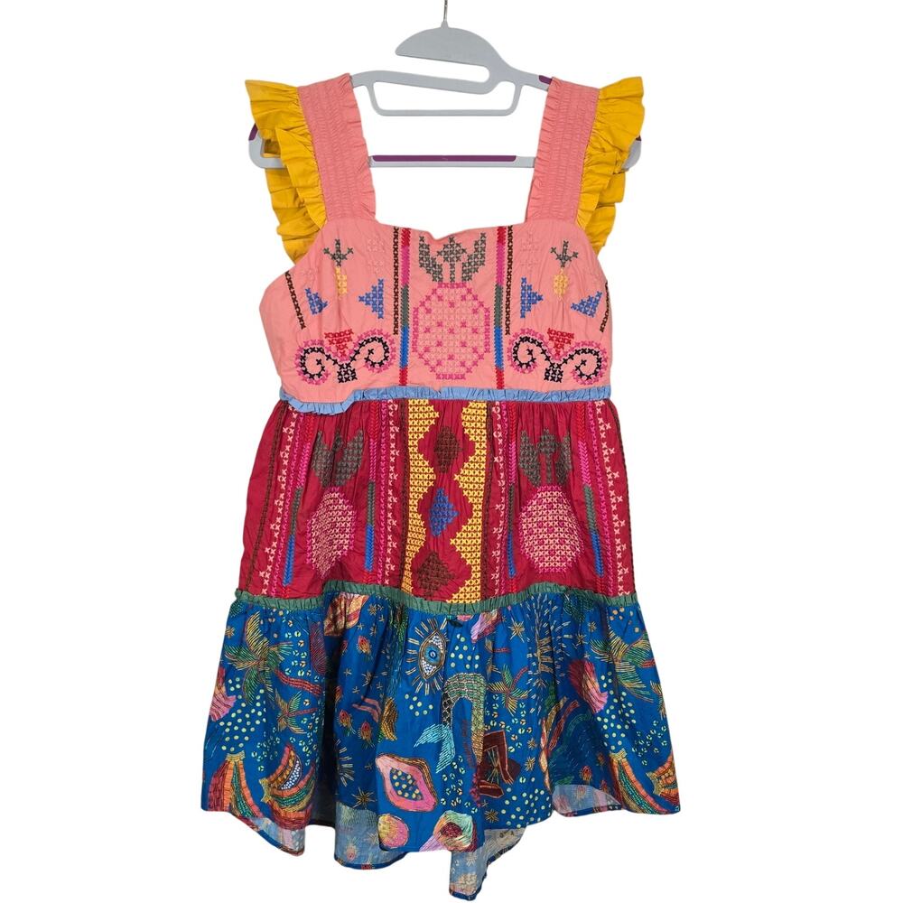 NEW NWT Women's Farm Rio Color Blocking Embroidered Mini Dress | Size Small - Picture 2 of 13